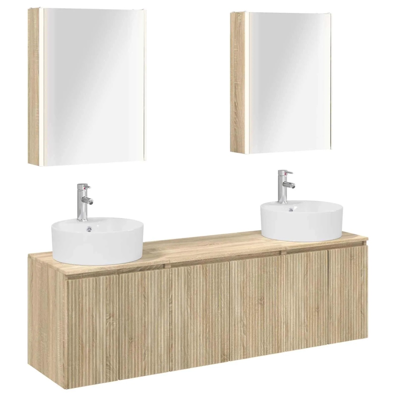 vidaXL Badezimmerschrank-Set 5-Tlg Sonoma-Eiche Holzwerkstoff 3406449