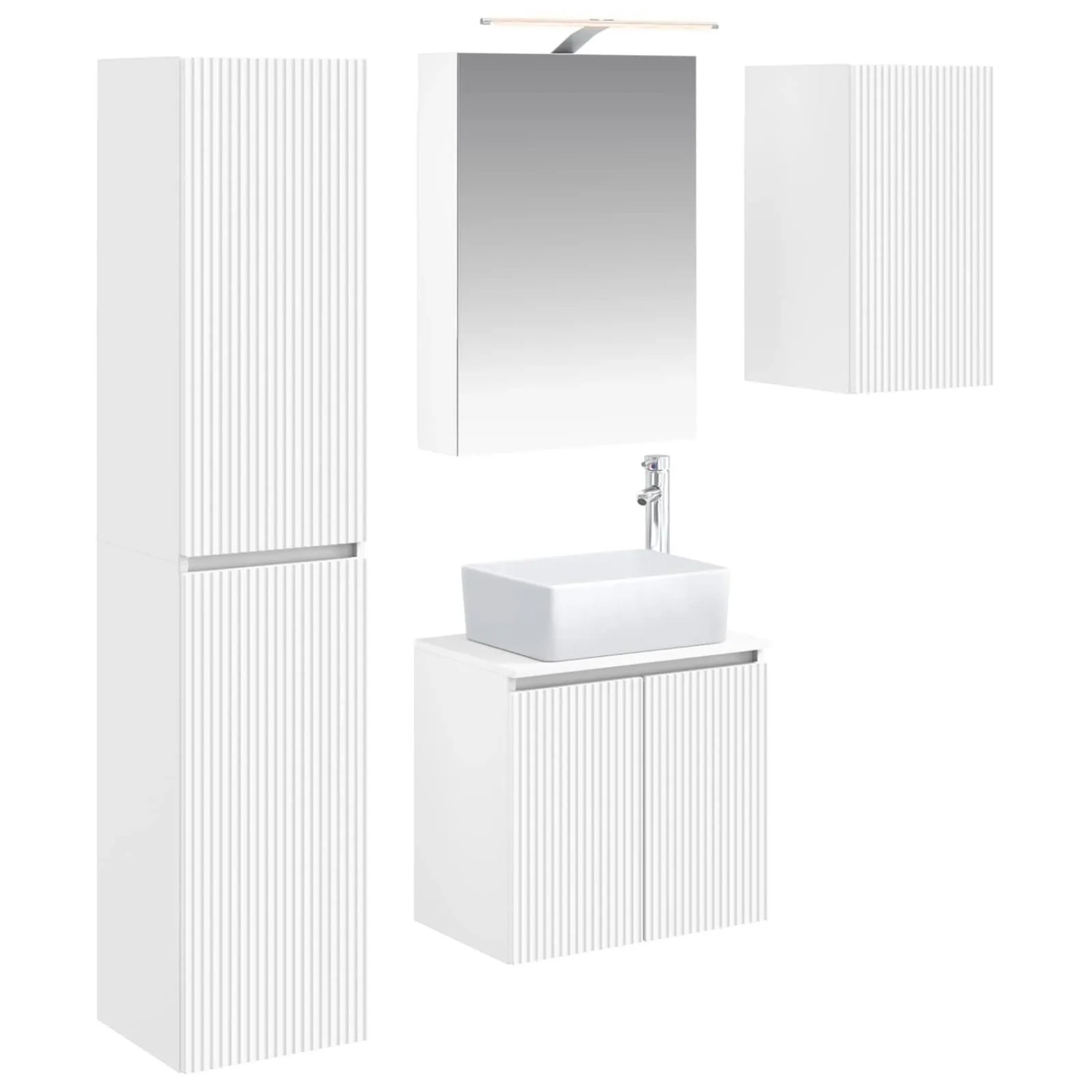 vidaXL Badezimmerschrank-Set 5-Tlg Weiß 50 x 14,5 x 70 cm 3407311