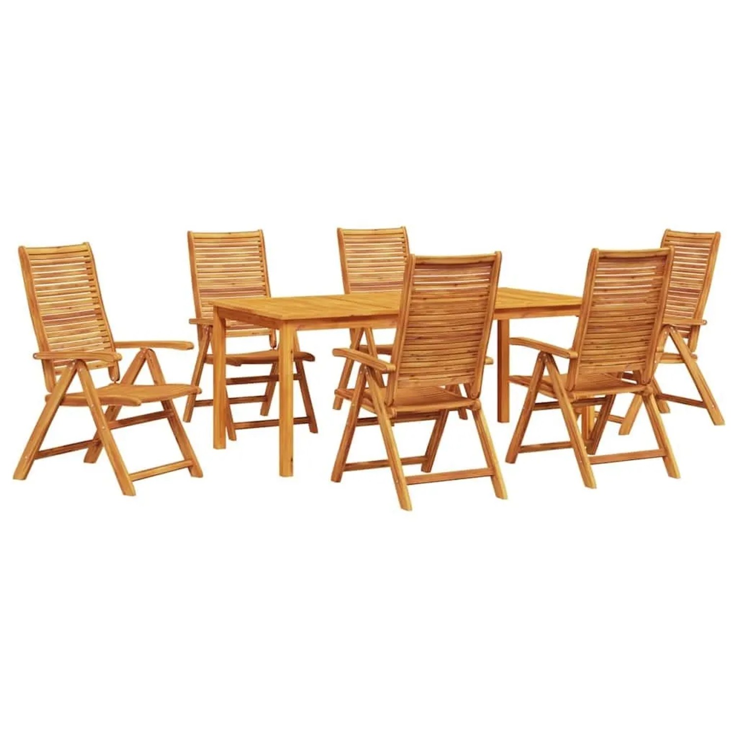 vidaXL Garten Essgruppe 7-Tlg Braun Massivholz Akazie 3375634