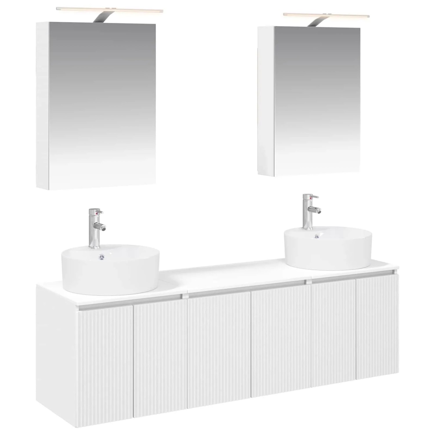 vidaXL Badezimmerschrank-Set 5-Tlg Weiß Holzwerkstoff 3406431