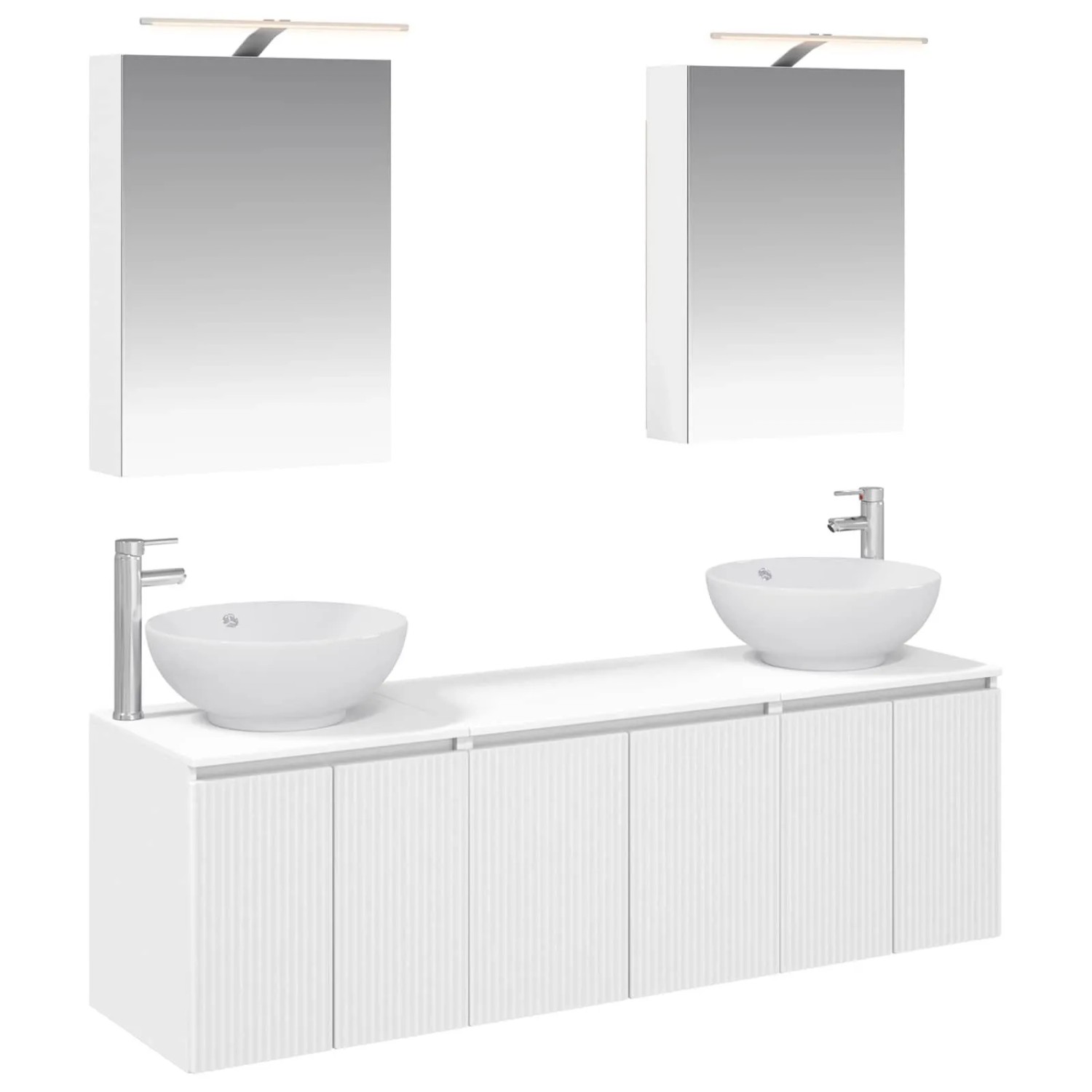 vidaXL Badezimmerschrank-Set 5-Tlg Weiß Holzwerkstoff 3406471