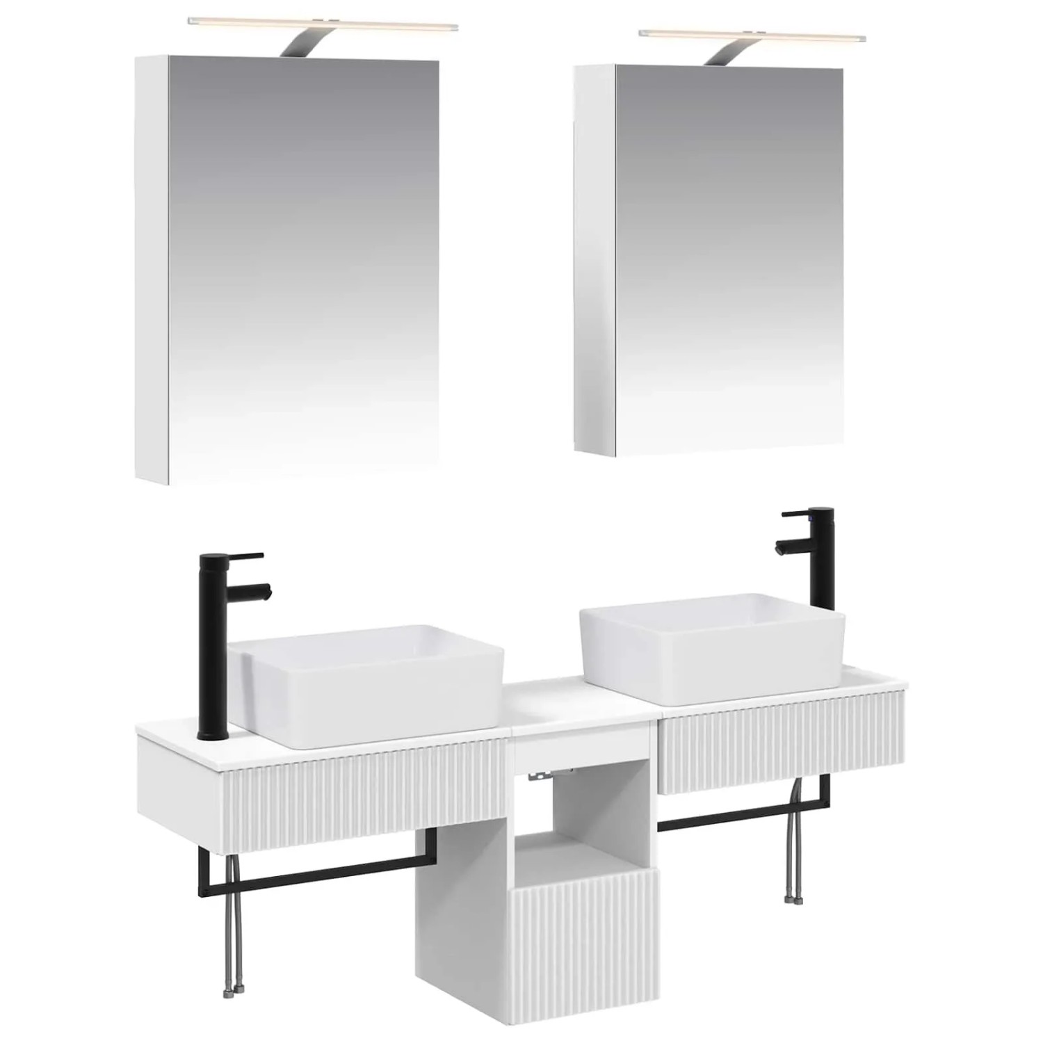vidaXL Badezimmerschrank-Set 5-Tlg Weiß 50 x 14,5 x 70 cm 3406311