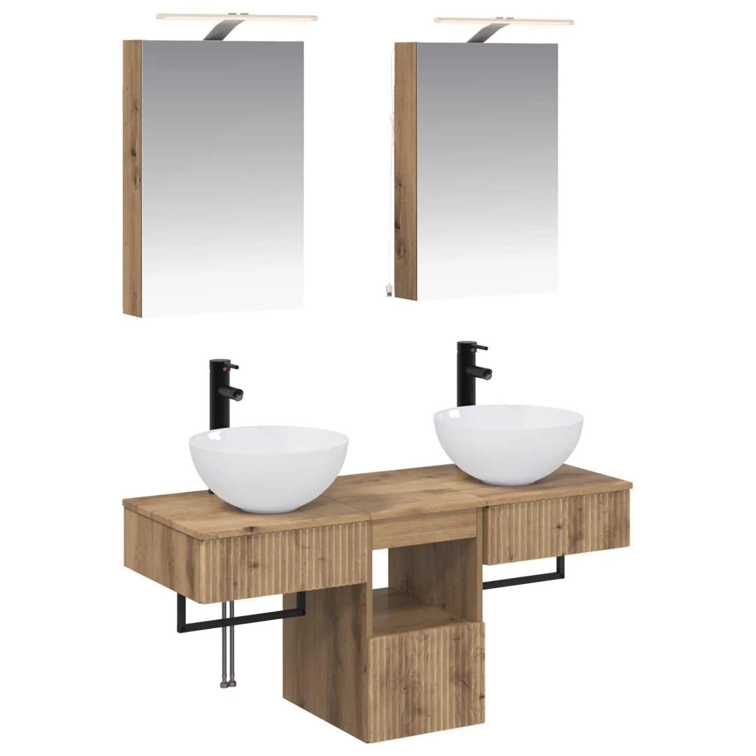 vidaXL Badezimmerschrank-Set 5-Tlg Artisan-Eiche 40 x 10,5 x 60,5 cm 3406278