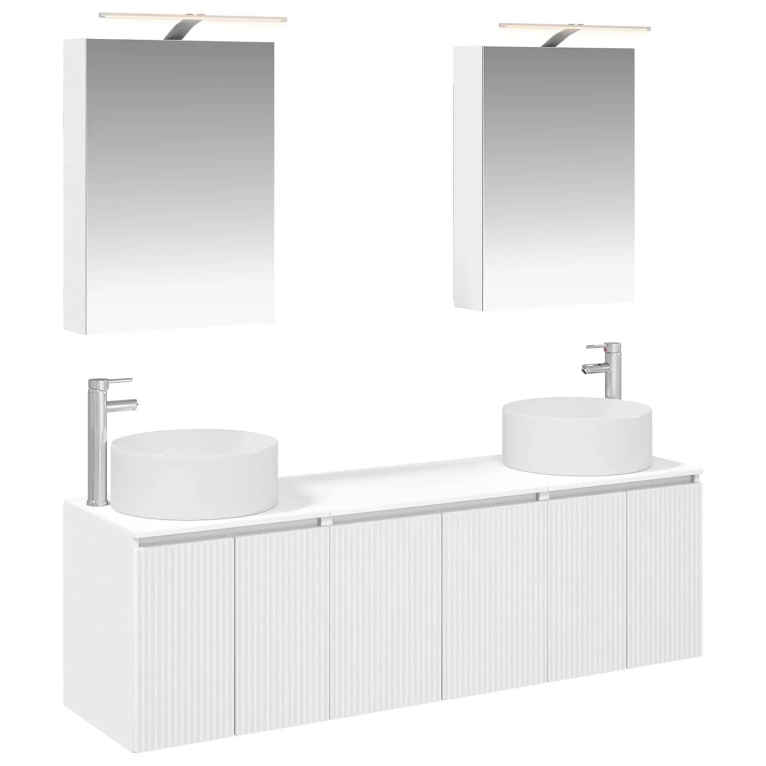 vidaXL Badezimmerschrank-Set 5-Tlg Weiß Holzwerkstoff 3406551