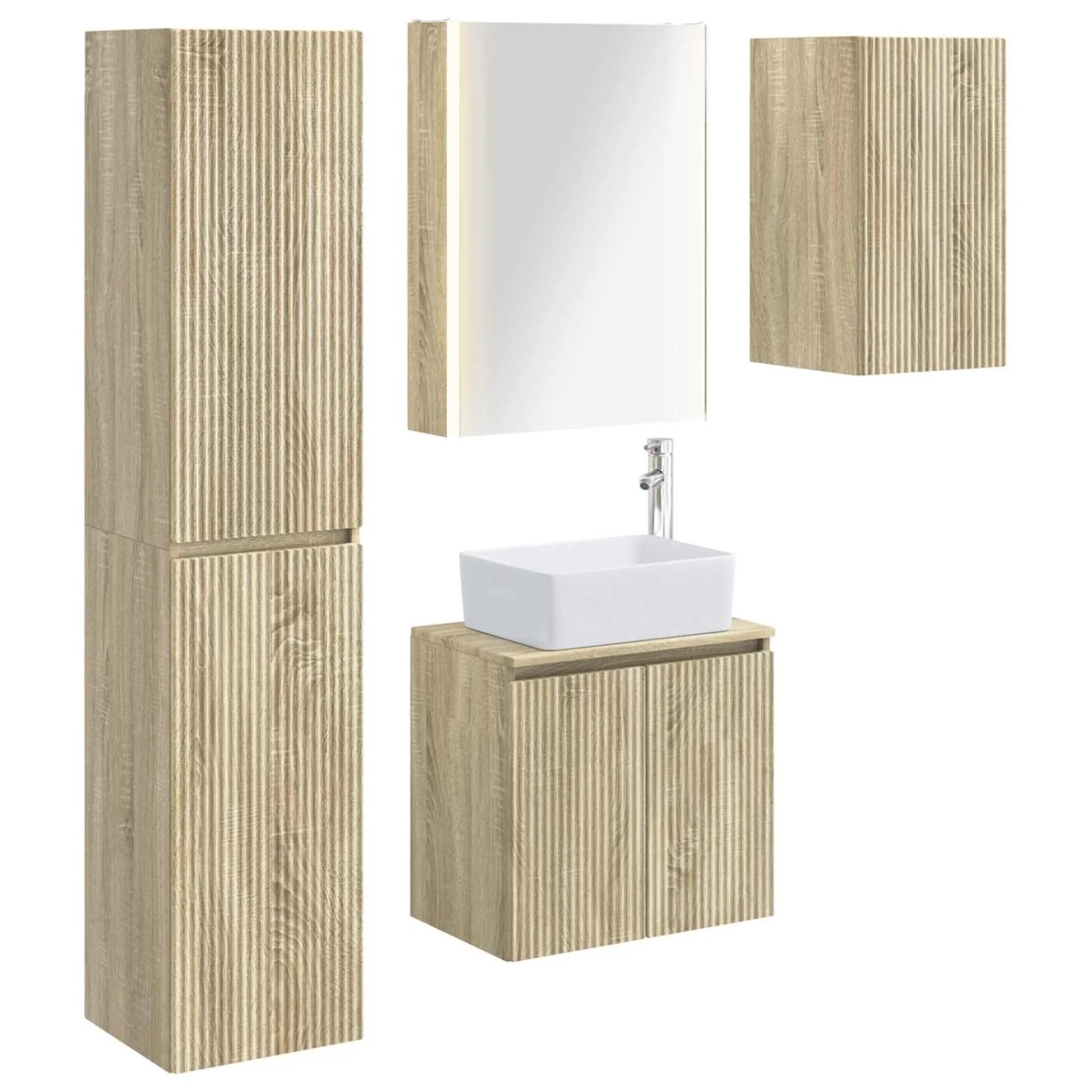 vidaXL Badezimmerschrank-Set 5-Tlg Sonoma-Eiche 53 x 15,5 x 70 cm 3407329