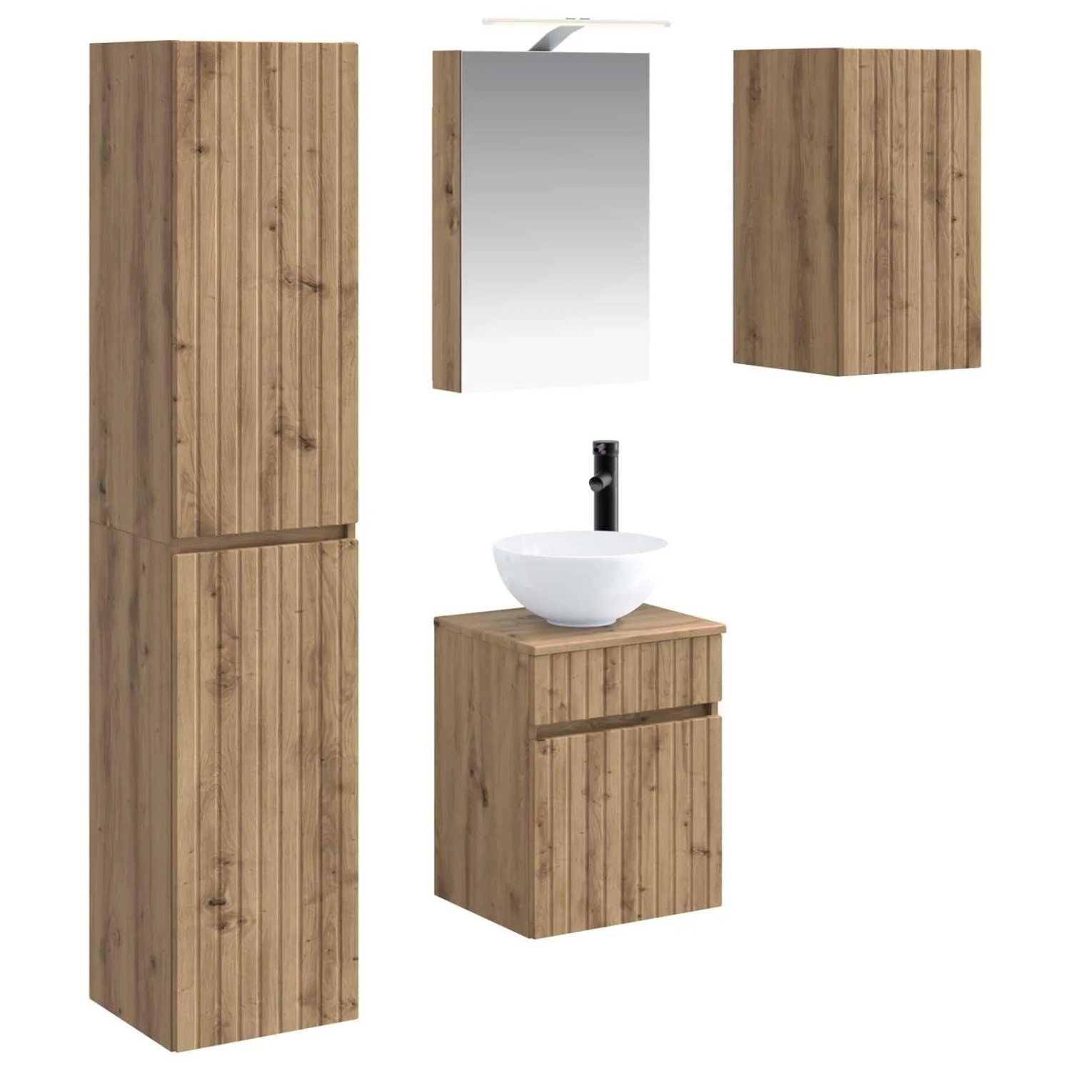 vidaXL Badezimmerschrank-Set 5-Tlg Artisan-Eiche 40 x 10,5 x 60,5 cm 3407342