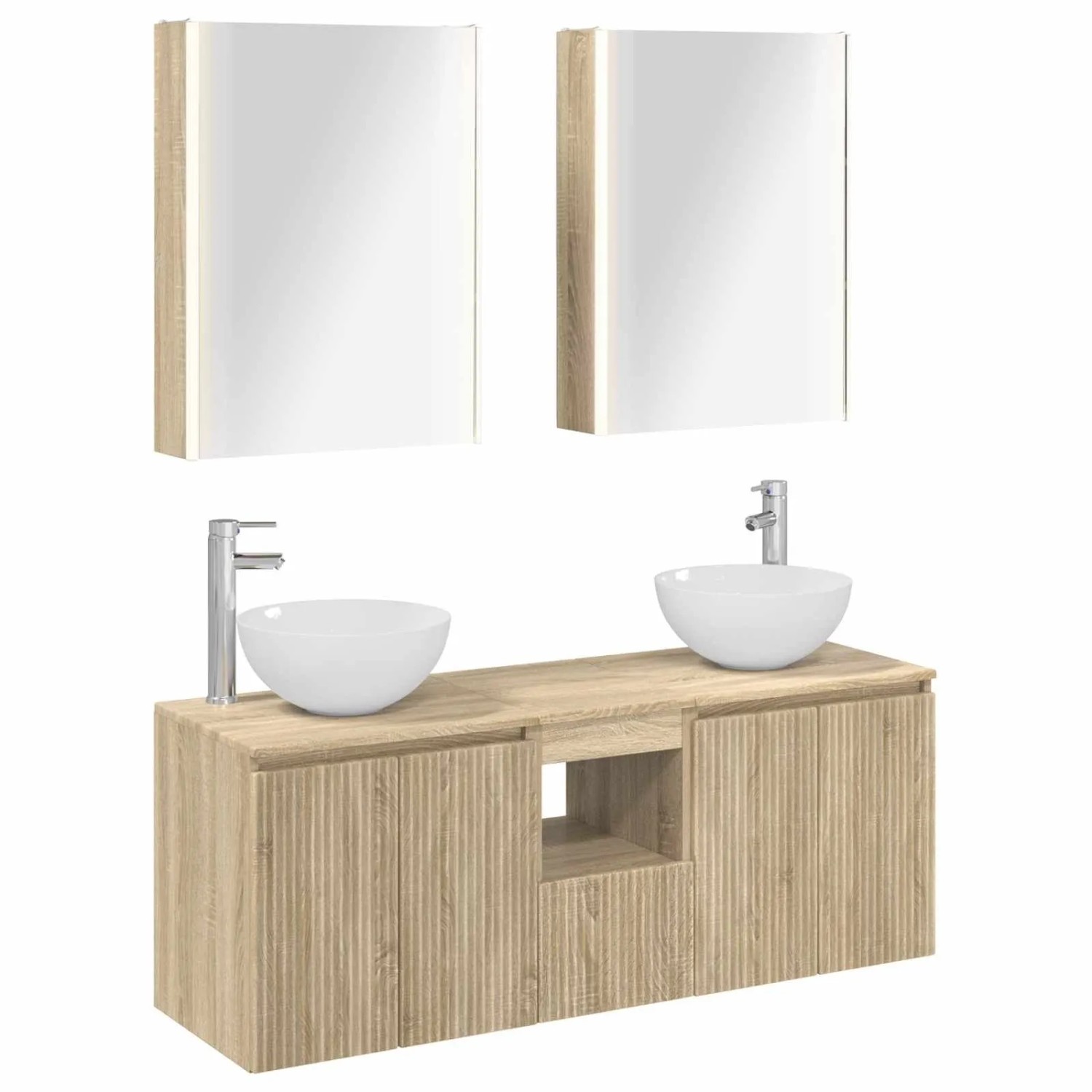 vidaXL Badezimmerschrank-Set 5-Tlg Sonoma-Eiche 53 x 15,5 x 70 cm 3406369