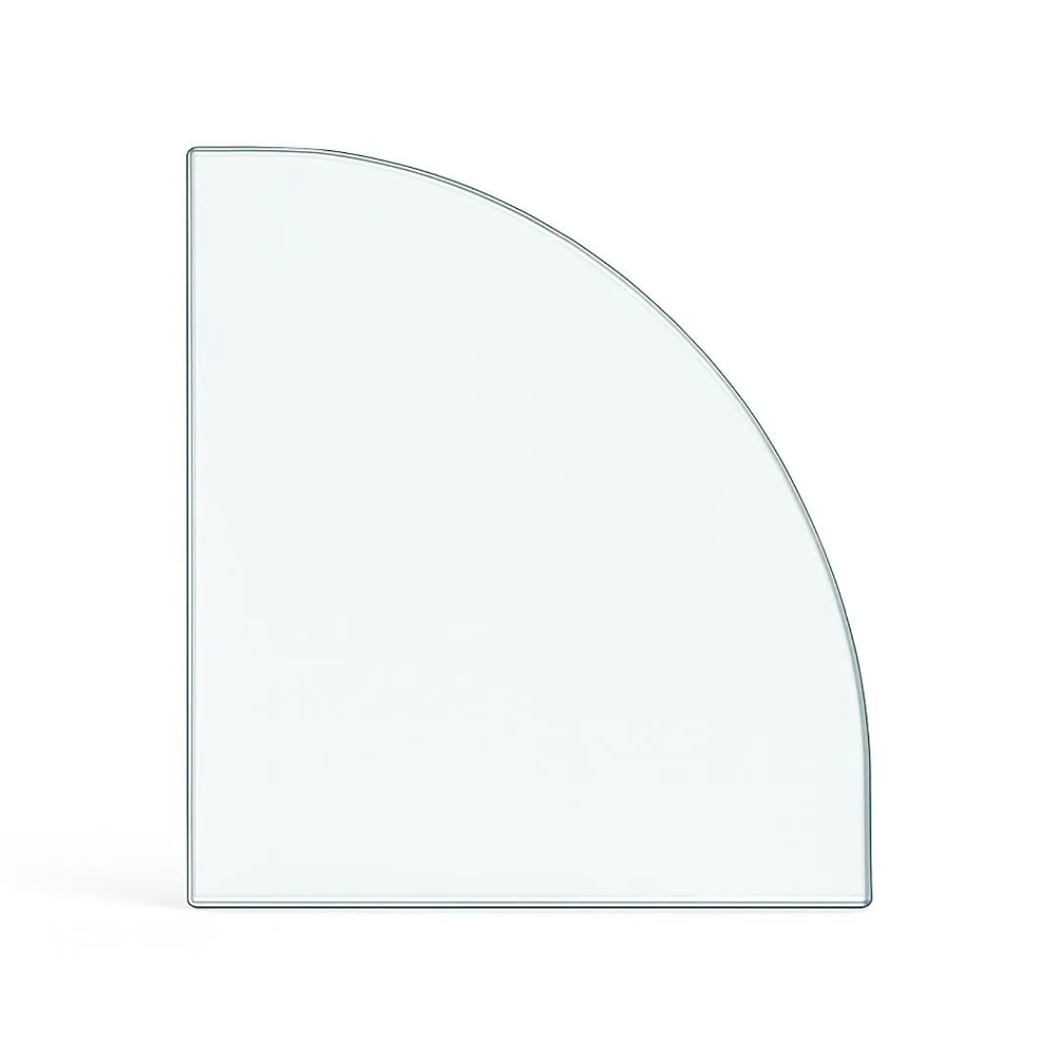 Feuercampus Funkenschutzplatte Glas für Kaminofen Viertelkreis 120 x 120 x 0,6 cm