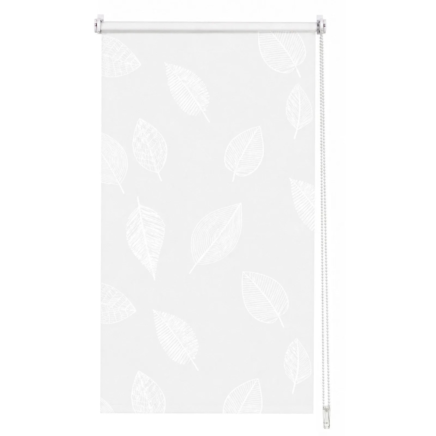 Sekey Rollo Seitenzugrollo ohne Bohren Blickdicht Sichtschutzrollo Blatt Weiss 70x150cm