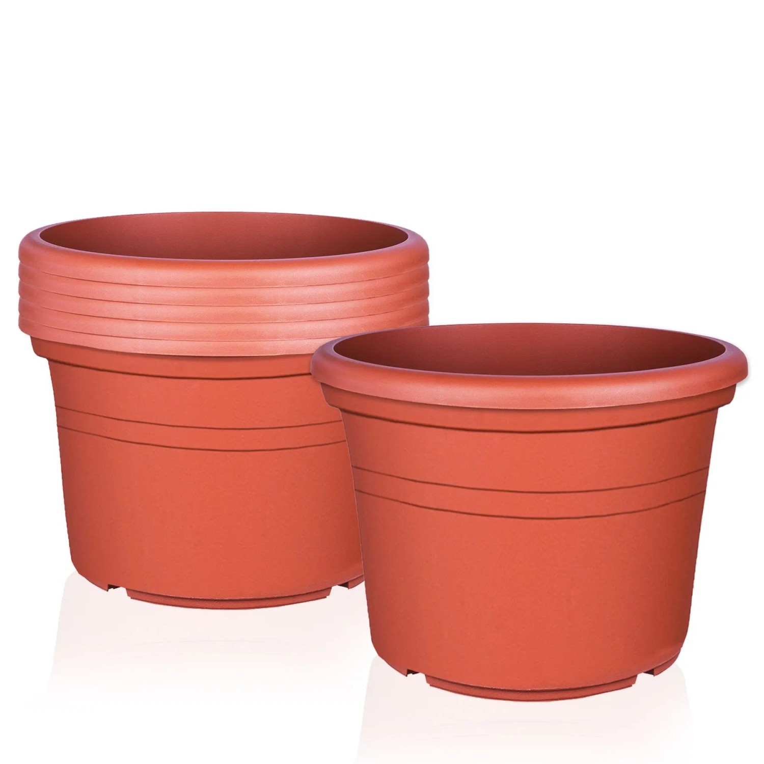 BigDean 6x Blumentopf 40 cm Terrakotta Kunststoff Pflanztopf 40 x 28 cm