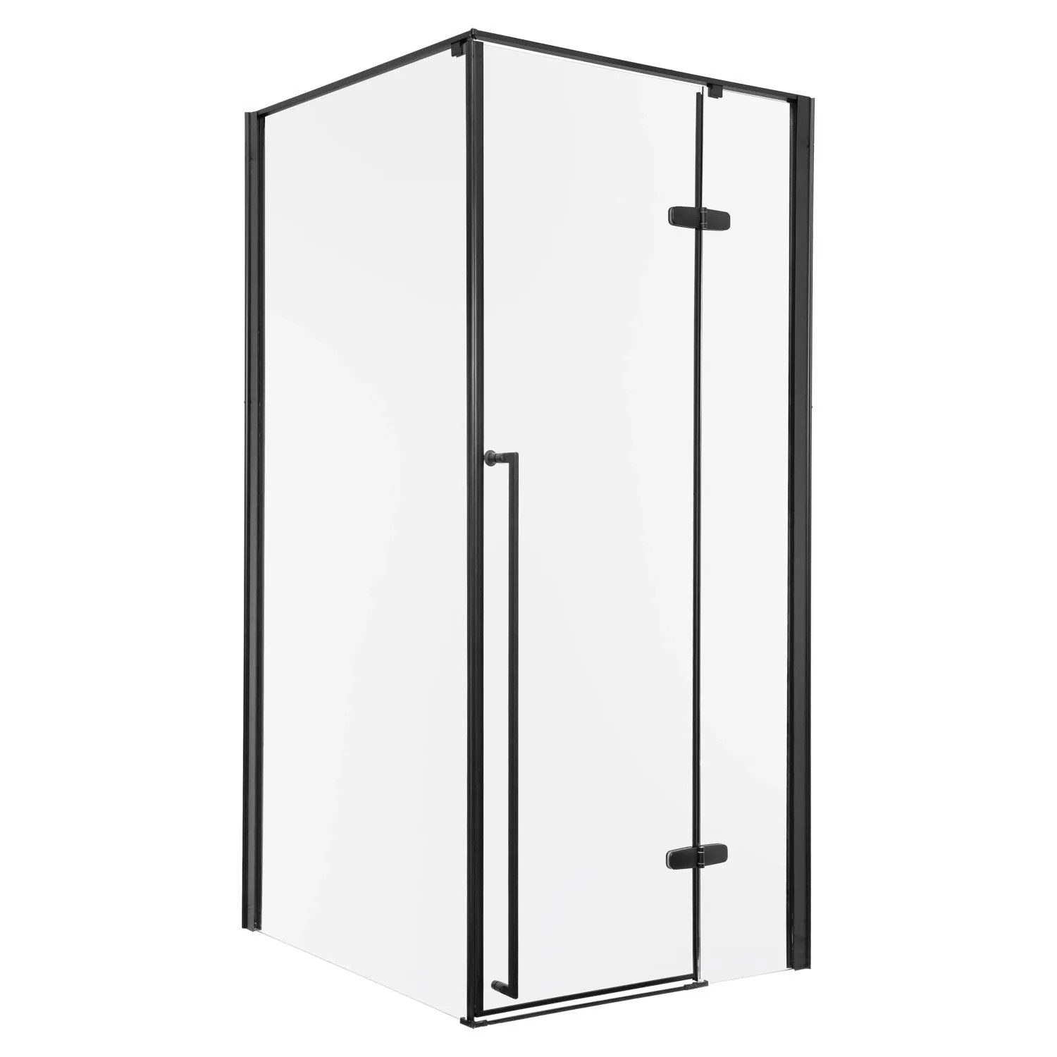 Kerra Duschkabine Long Schwarz 80 x 90 cm ohne Duschwanne