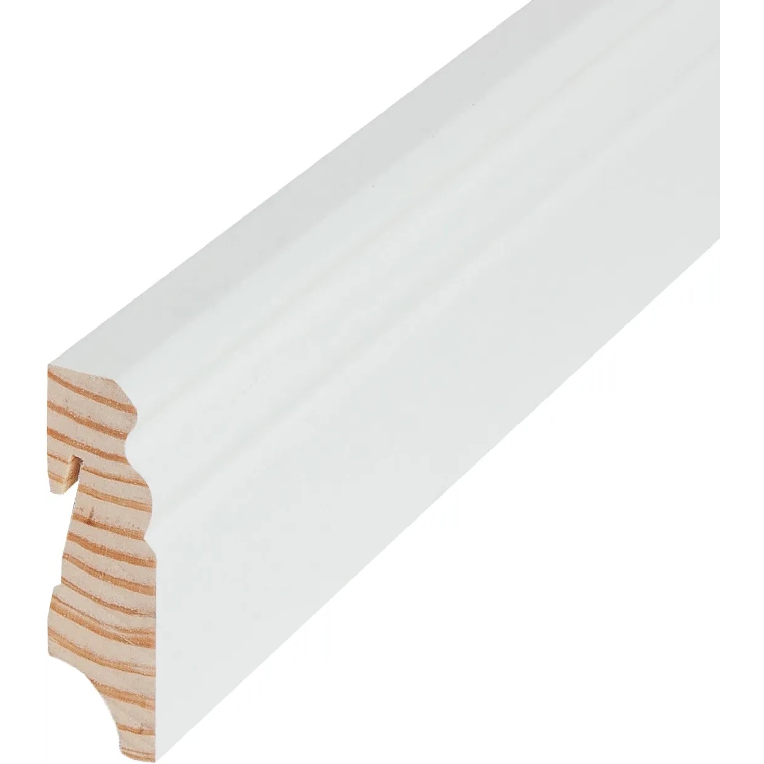 Döllken Home Massivholzsockelleiste Hamb. Stil Weisslack 58 mm x 18 mm L 2400 mm