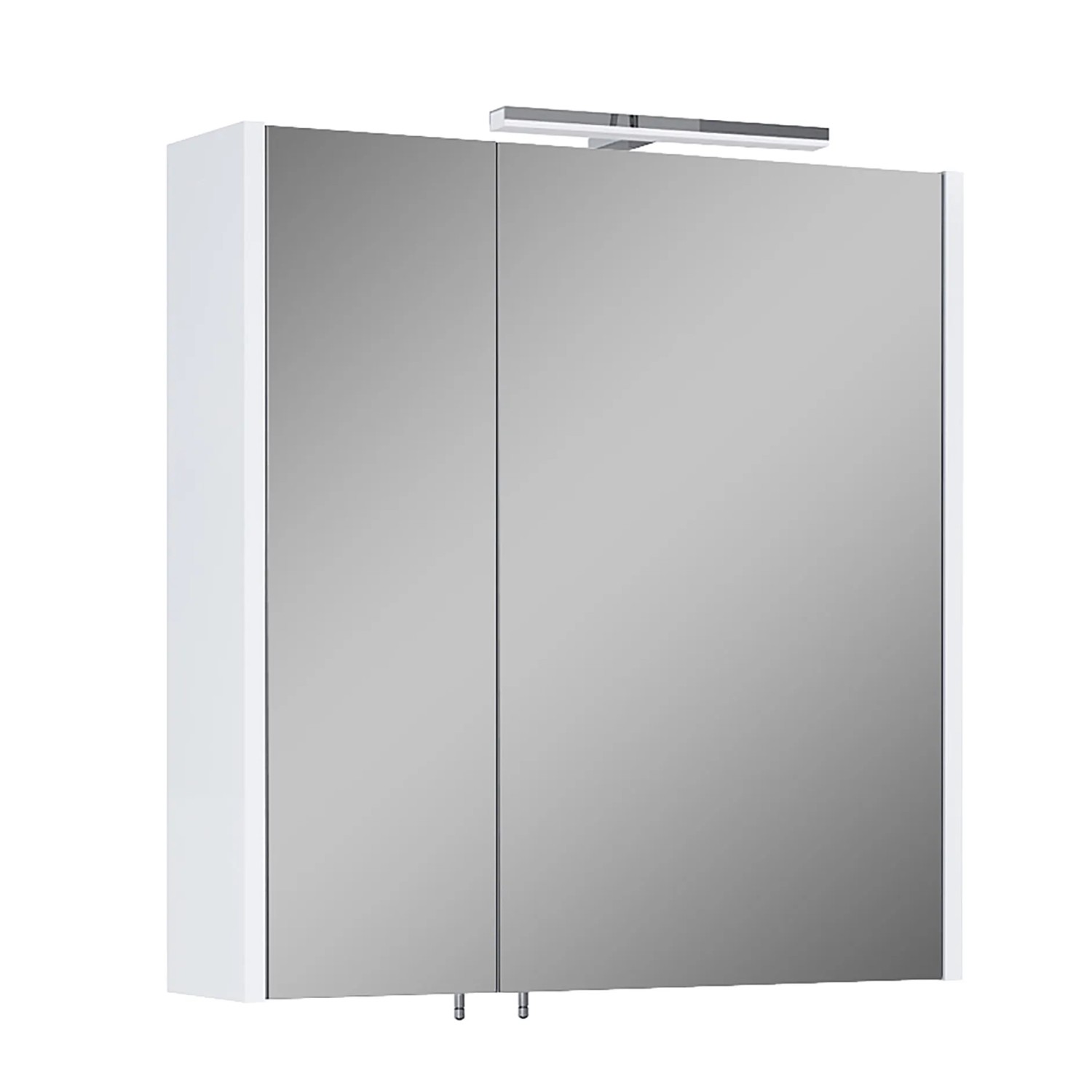 Roca Spiegelschrank Cheese 2.0 mit Steckdose und LED-Leuchte 2 Türen 60 cm Weiß