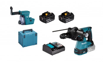 Makita DHR243JWX2 + Absaugung DX07 + 2x 6Ah Akku