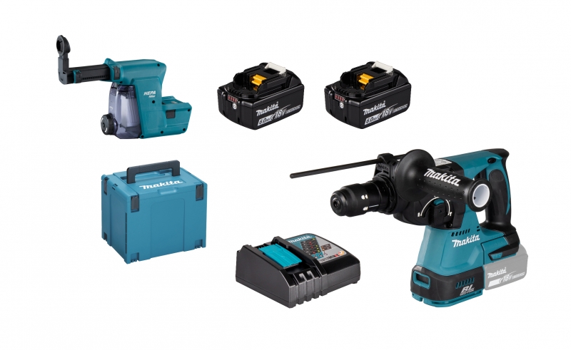 Makita DHR243JWX2 + Absaugung DX07 + 2x 6Ah Akku Bild 2