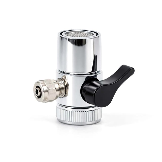 Wiltec - Naturewater Zweiwegehahn Wasserhahn Adapter mit 7 mm Anschlussdurchmesser, Hahnadapter für Auftischfilter, Trinkwasser Filter