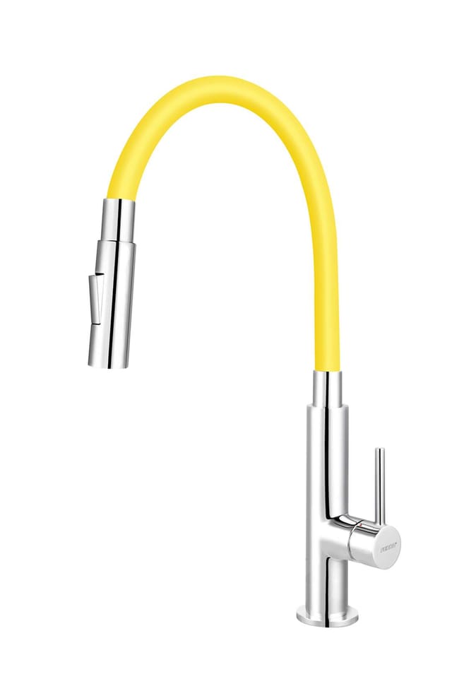Novaservis - Ferro - Küchenarmatur mit ausziehbarer Brause, 2 Düsen, gelb/chrom 70730,0ZL