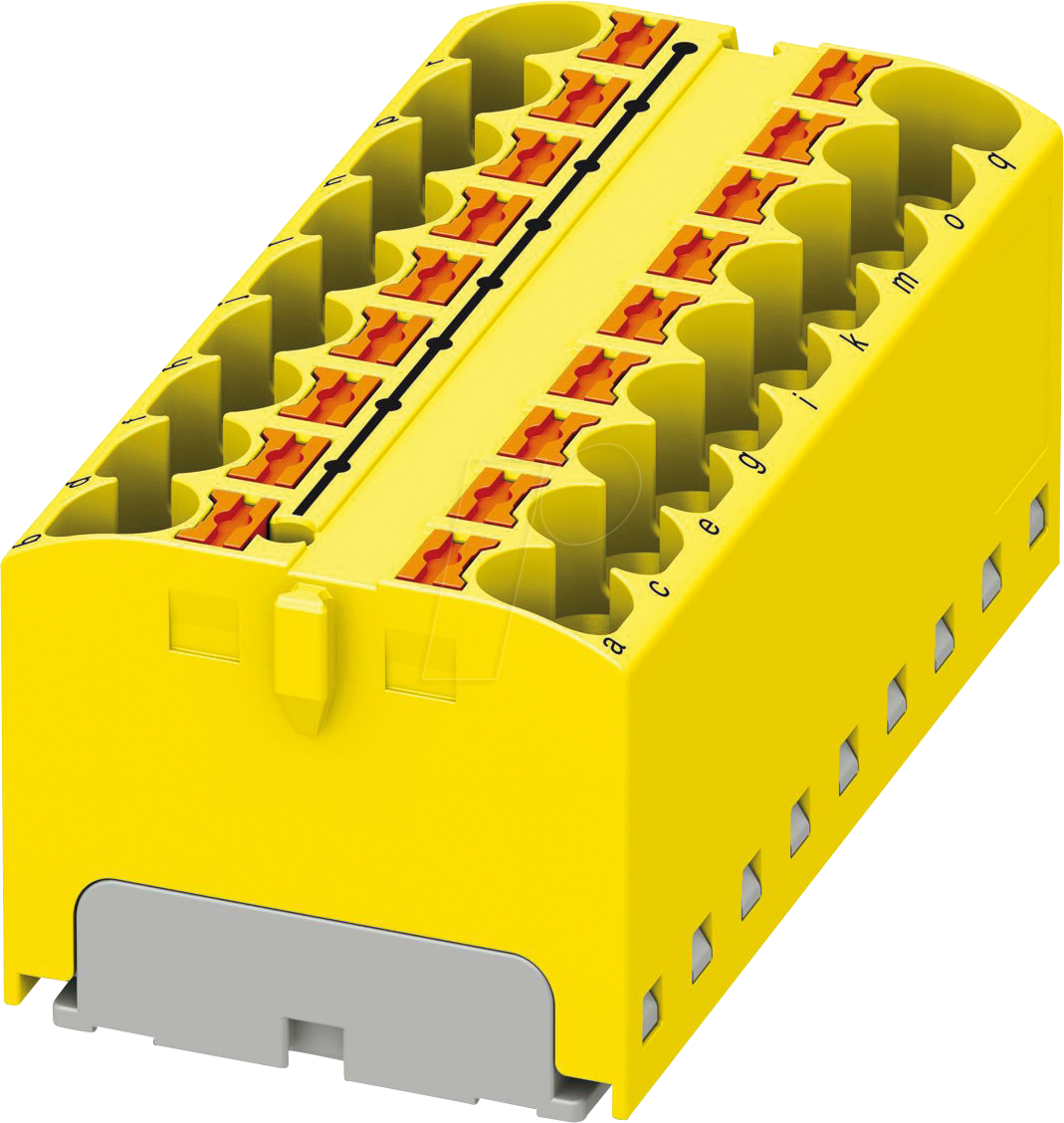 PHOE 3273840 - Verteilerblock PTFIX, 18x4, gelb