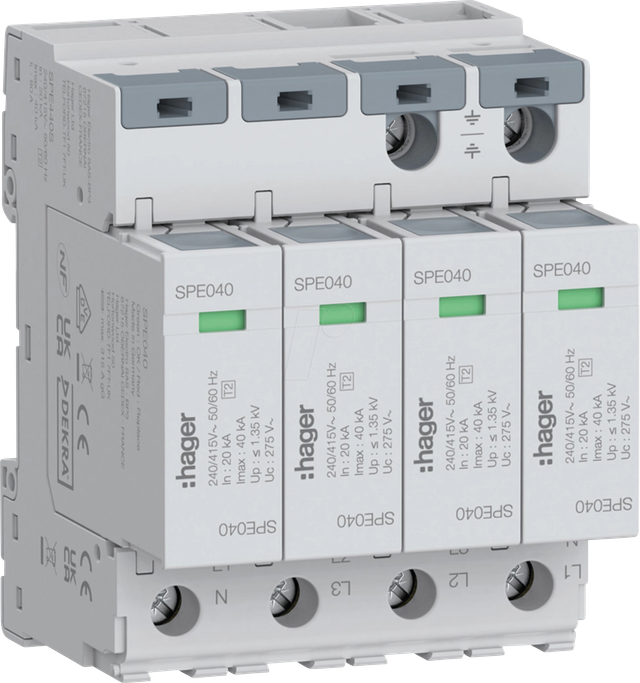 SPE440S - Überspannungsableiter 4P T2 TNS