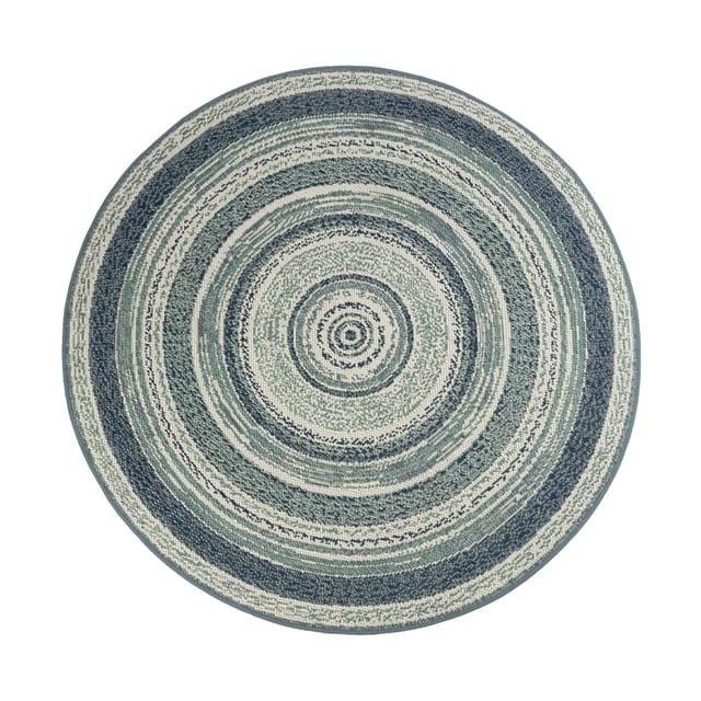 Wohnteppich Zoe Blau Rund 120 cm Durchmesser - Karat
