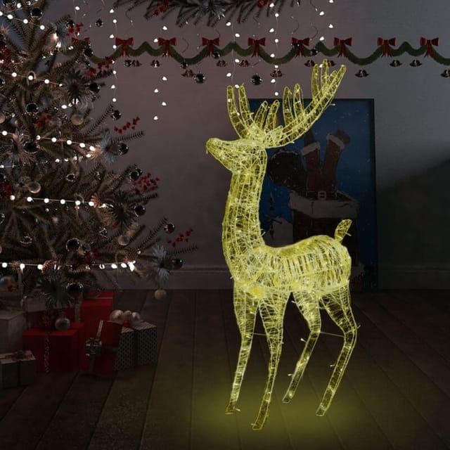LED-Rentier XXL Acryl Weihnachtsdeko 250 LED 180 cm Warmweiß vidaXL
