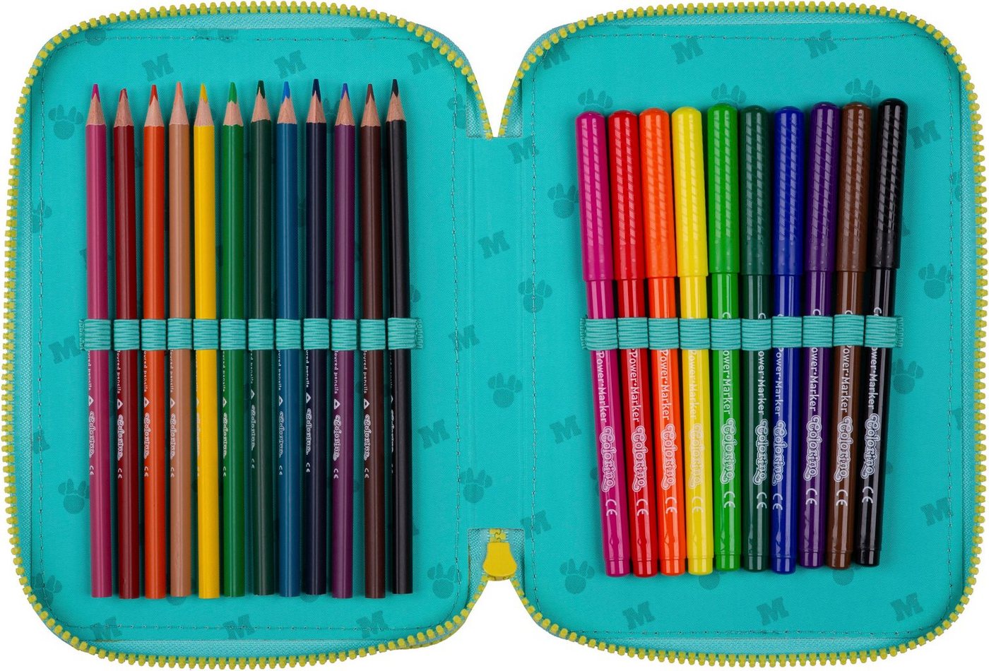 CoolPack Federmäppchen Etui XL, Disney, Minnie Mouse, mit 2 Reißverschlüssen, befüllt Bild 4