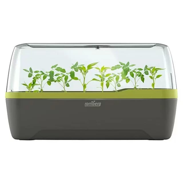 Boqube l plus Gewächshaus & Pflanzkasten-System 41x17x23cm mit Belüftung anthrazit/sommergrün - Romberg