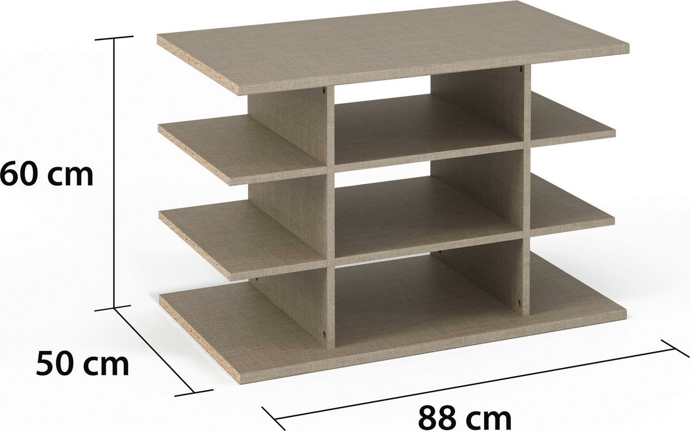 rauch Regaleinsatz Zubehör für Rauch-Schränke Garderobe Kleiderschrank Schrank (Breite 88 cm, Tiefe 50 cm), praktische Schrankeinteilung mit 9 Fächern MADE IN GERMANY Bild 5
