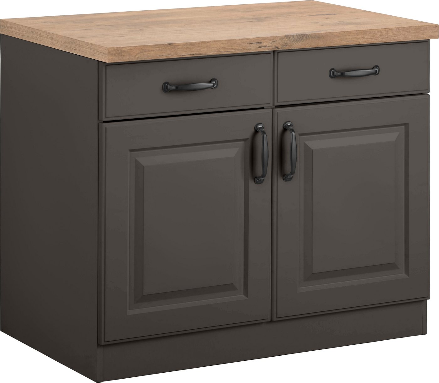 wiho Küchen Unterschrank Erla 100 cm breit mit Kassettenfront, mit Arbeitsplatte Bild 5
