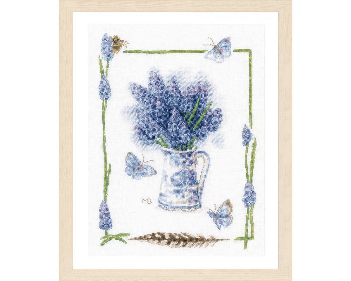 Lanarte Kreativset Lanarte Kreuzstich Set "Blaue Traubenhyazinthe Marjolein Bastin", (embroidery kit by Marussia) Bild 3