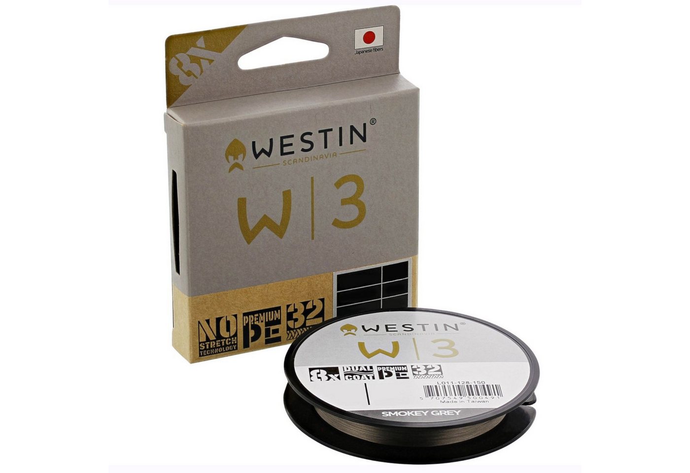 WESTIN Angelschnur Westin W3 8-Braid 0,205mm 10,1kg Smokey Grey - 150m Angelschnur, (150-St) Bild 2