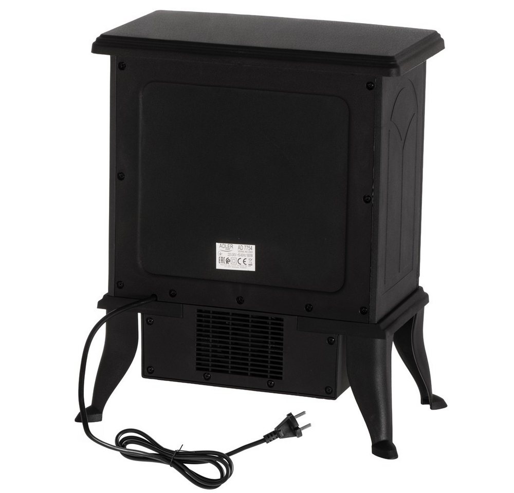 ADLER EUROPE Elektrokamin AD 7754 Kaminofen mit 3D Flammeneffekt Keramikheizung, Standkamin mit Echtflammenoptik gemütlich cozy