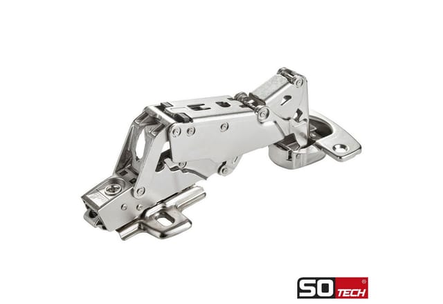 SO-TECH® Türbeschlag Softclose Weitwinkel Scharnier 165° Sensys 8657i (1 St), Eckanschlag Schnellmontage inkl. Montageplatte Höhe 1,5 mm
