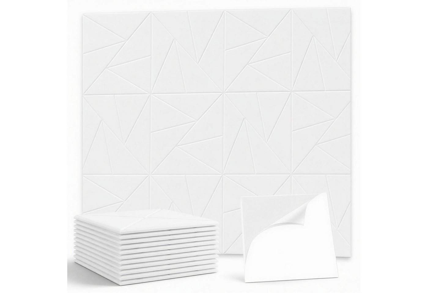 BlingBin Akustikplatte 12 Stück Selbstklebend Quadratische Schallschutz Wand,Schallabsorber, (12er Set, 12-St., 30x30x0,9cm), Akustikplatten Für Schalldämmung Wandverkleidung, Studio Homeoffice Bild 2