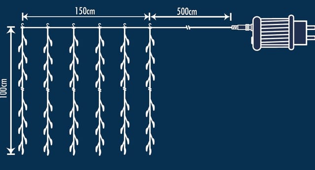 Trendline - LED-Lichtervorhang Mini Außen 1,5 x 1 m warmweiß mit Timer Lichterketten