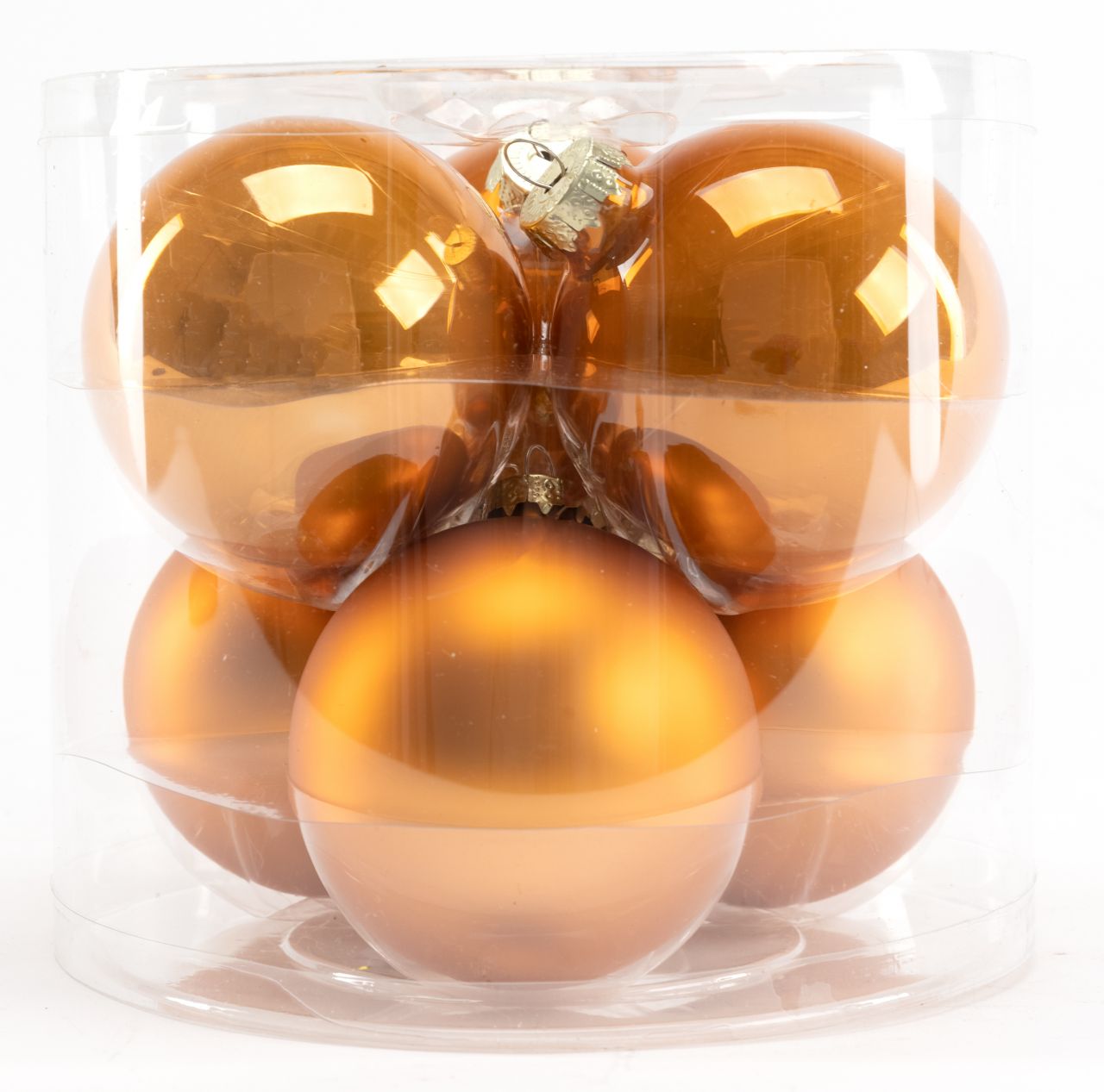 Weihnachtskugeln aus Glas ø 8 cm bernstein 6 Stück Christbaum- & Feiertagsschmuck - Trendline
