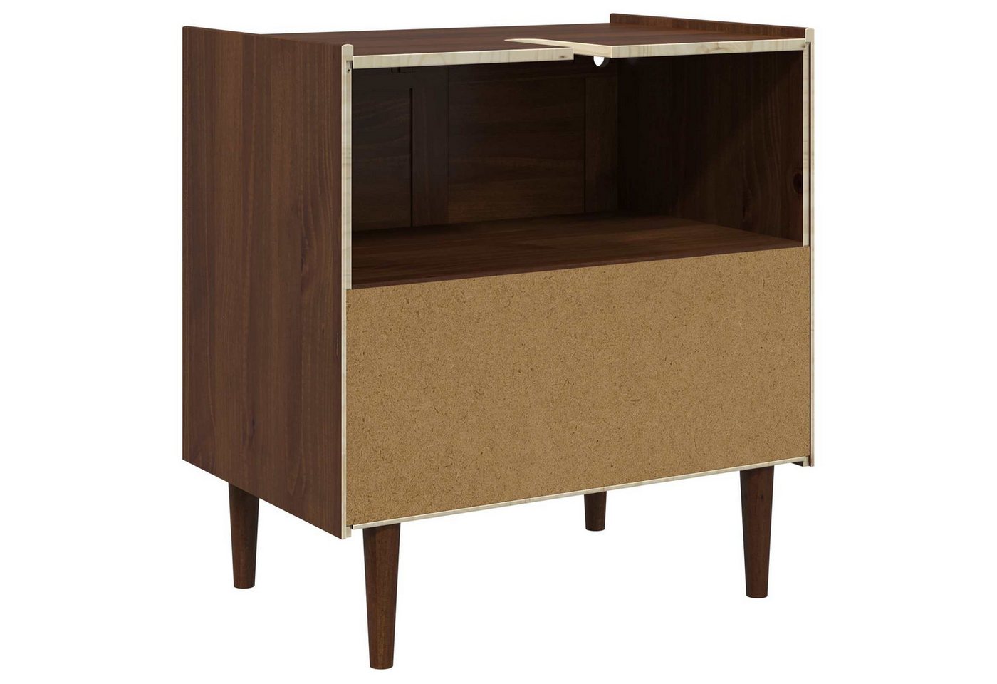 vidaXL Badezimmerspiegelschrank Waschbeckenunterschrank BILBAO Dunkelkaramell 75 x 50 x 80 cm (1-St)