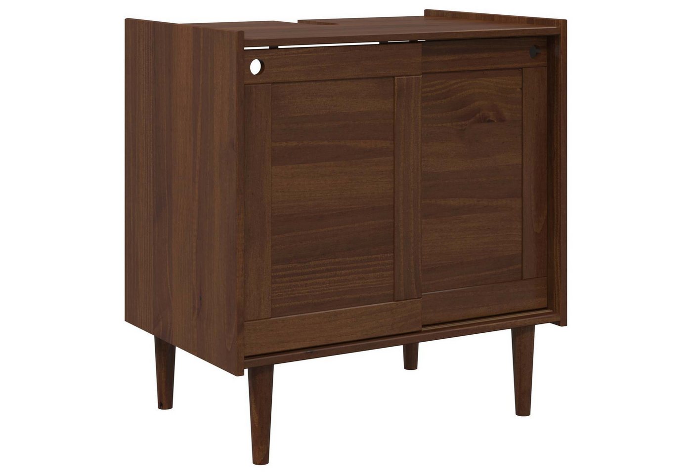 vidaXL Badezimmerspiegelschrank Waschbeckenunterschrank BILBAO Dunkelkaramell 75 x 50 x 80 cm (1-St) Bild 2