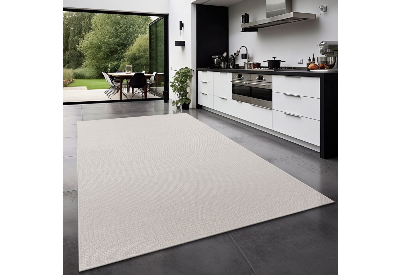 TT Home Teppich Badezimmer, Diele, Esszimmer, Flur, Küche, Schlafzimmer, Wohnzimmer, A, Rechteckig, Höhe: 4 mm, Teppich Outdoor Wohnzimmer Esszimmer Balkon Wetterfest Bild 2