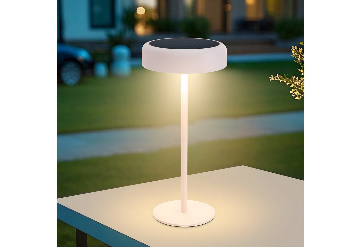 ZMH LED Tischleuchte Akku, kabellose Tischlampe mit USB-C- und Solaraufladung, Touch-Dimmer, 3 Farbtemperaturen 3000K/4000K/5000K, 3600 mAh, LED fest integriert, 4W,Warmweiß-Neutralweiß-Kaltweiß Bild 2
