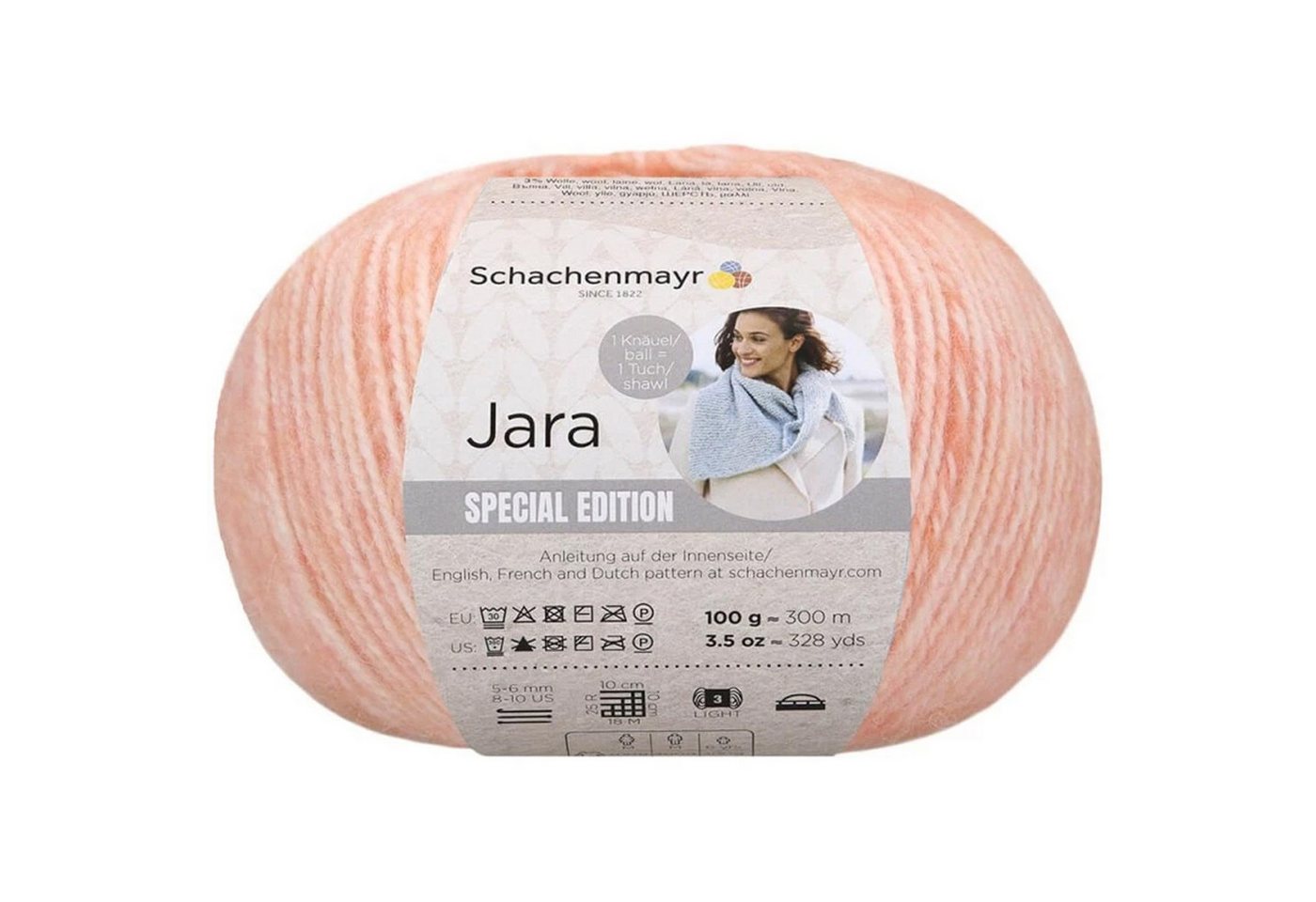 Schachenmayr Wolle Jara, Strickgarn 100g Kuschelwolle Häkelwolle, 300 m (Wolle zum stricken und häkeln, Jara), 68 % Polyacryl, 21 % Polyester, 8 % Alpaka, 3 % Wolle Bild 2