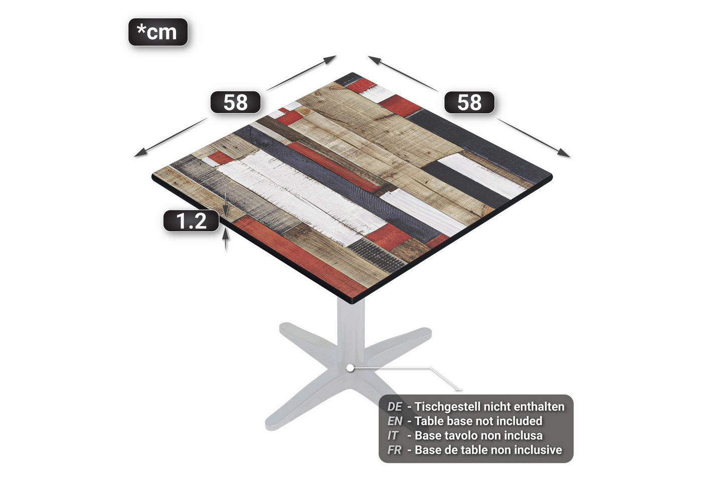 GGMMÖBEL Tischplatte Compact HPL Compact, Quadratisch Aussen Hohe Tragkraft/Langlebig