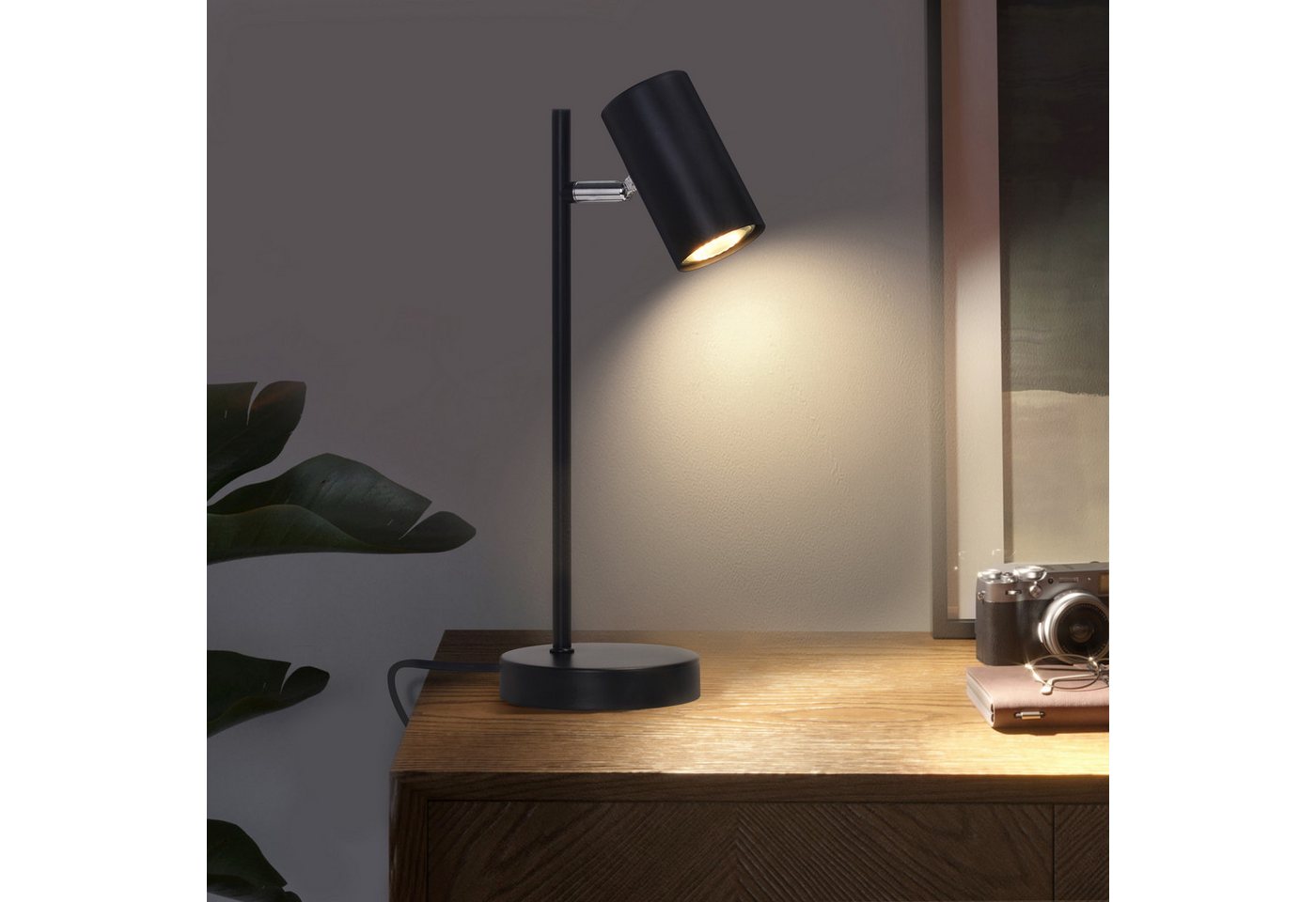 ZMH Tischleuchte GU10,schwenkbare Tischlampe mit 350° Drehbereich, 90° neigbar, ohne Leuchtmittel, für Schreibtisch, Nachttisch und Arbeitszimmer Bild 3