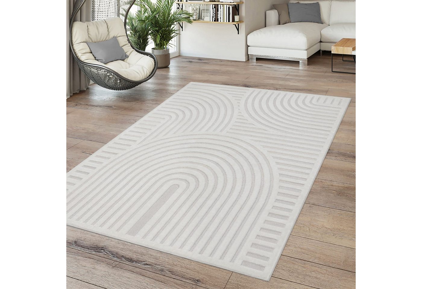 TT Home Teppich Badezimmer, Diele, Esszimmer, Flur, Küche, Schlafzimmer, Wohnzimmer, A, Rechteckig, Höhe: 14 mm, In-& Outdoor Teppich Wetterfest Balkon Küche Wohnzimmerteppich Geometr