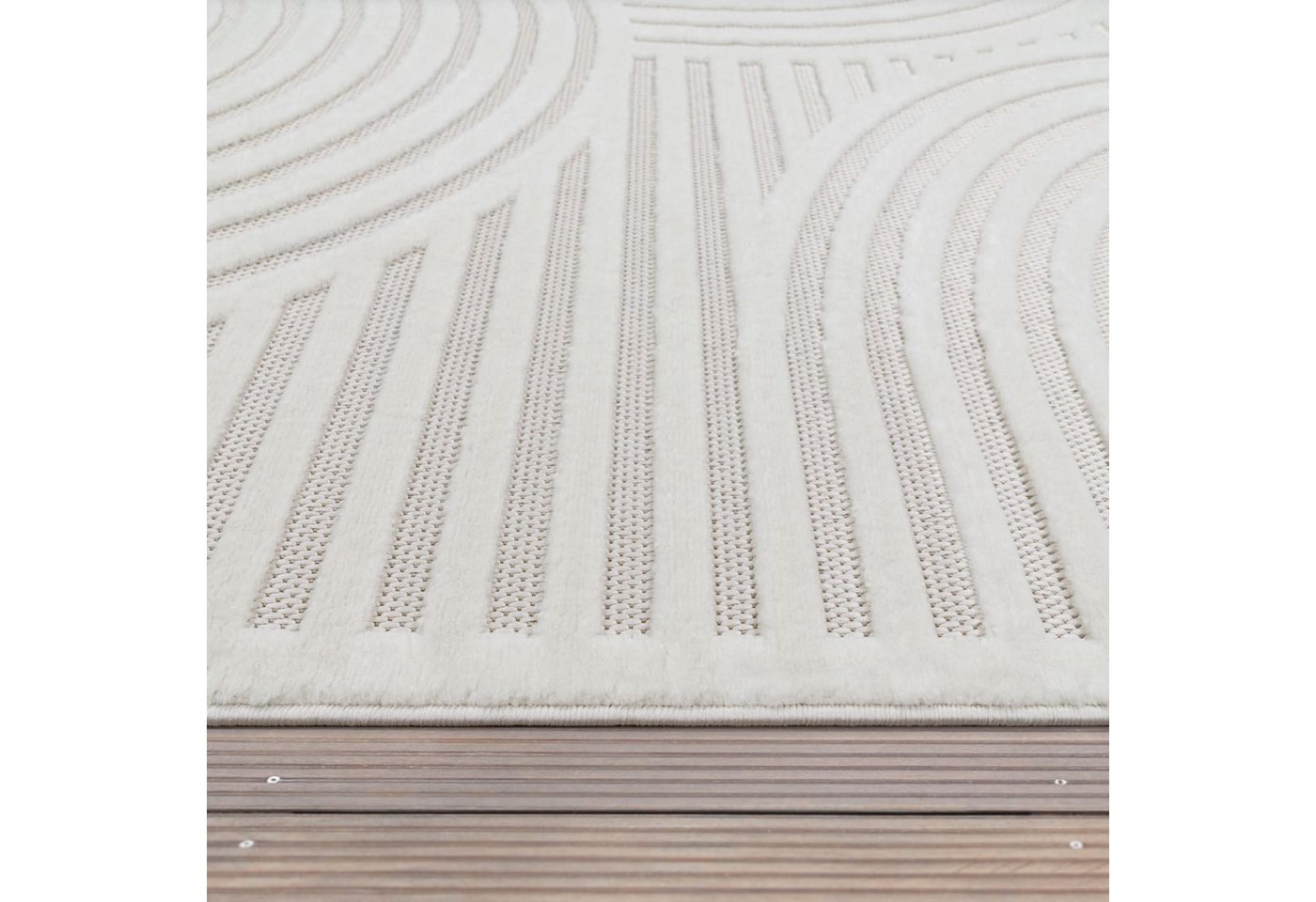 TT Home Teppich Badezimmer, Diele, Esszimmer, Flur, Küche, Schlafzimmer, Wohnzimmer, A, Rechteckig, Höhe: 14 mm, In-& Outdoor Teppich Wetterfest Balkon Küche Wohnzimmerteppich Geometr Bild 3