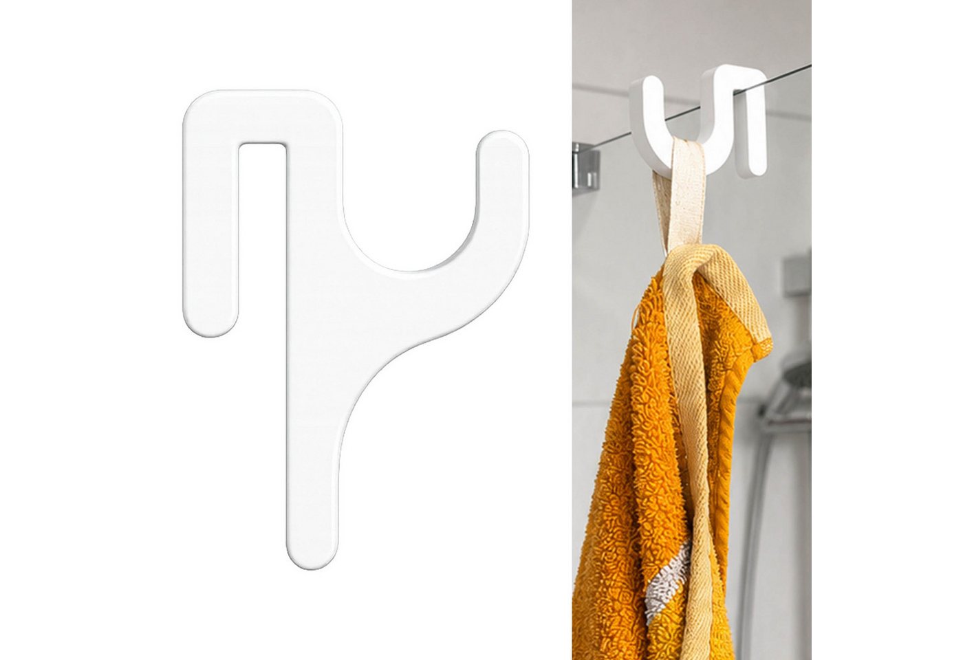 TSB Werk Handtuchhaken Handtuchhaken Duschtür Halter Duschkabine, (4-St), Handtuchhalter, Kleiderhaken, Türhaken Bild 3