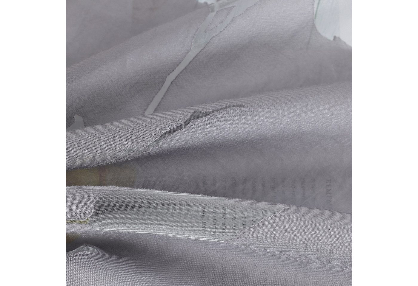 Joyswahl Raffrollo Blätter Voile Raffgardine im modernen Stil, mit Schlaufen, Gardinenstange, Freihängend am Fenster, einfach aufzuhängen und abzunehmen, Ausbrenner mit Blattmotiv, transparent und lichtdurchlässig Bild 4