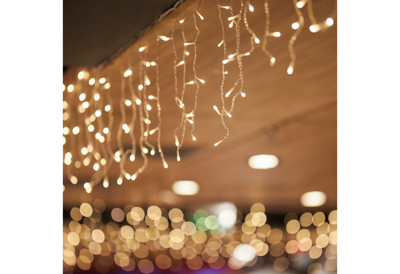 Salcar LED-Lichtervorhang LED Lichterkette Eisregen Lichtervorhang Weihnachtsdeko Aussen 8 Modi, 2m, 80er LED Lichtervorhang, Warmweiß