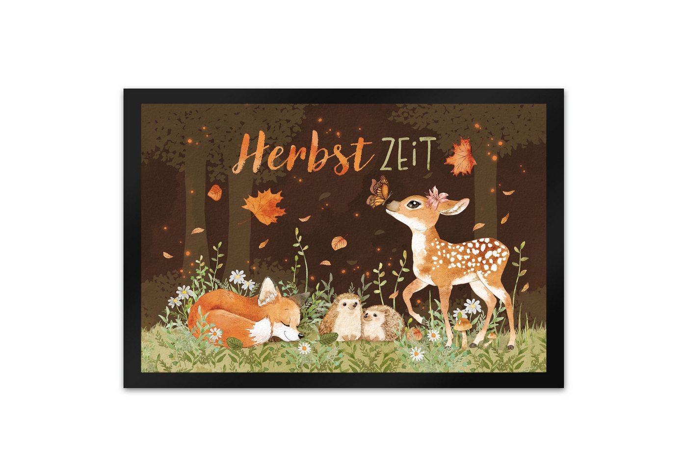speecheese Fußmatte Tier des Waldes Fußmatte XL in 40x60 cm mit Spruch Herbstzeit Bild 2