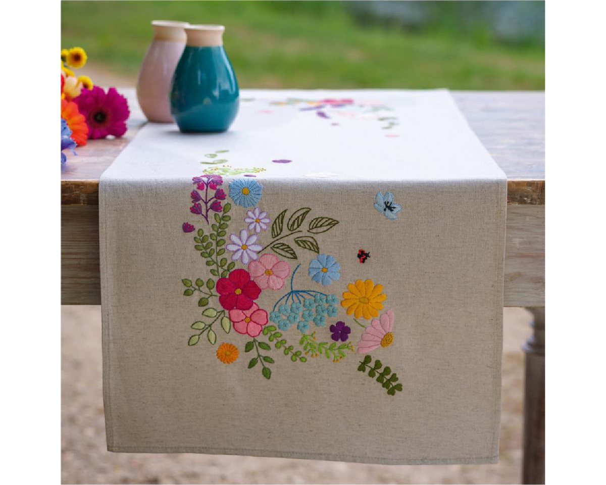 Vervaco Kreativset Vervaco Tischläufer Plattstich Stickpackung "Heiteres Frühjahr", St..., (embroidery kit by Marussia) Bild 2